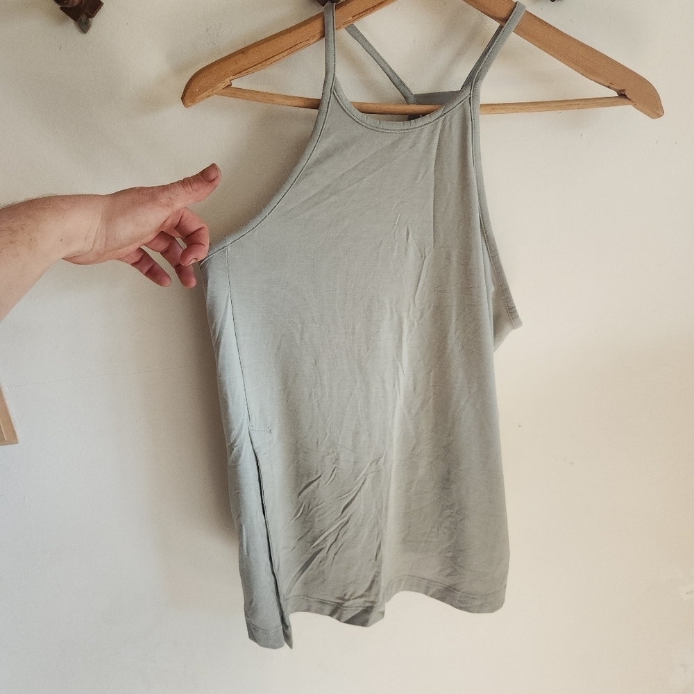 Athleta Assymmetrical Tank Top Racerback Green XS Extra Small